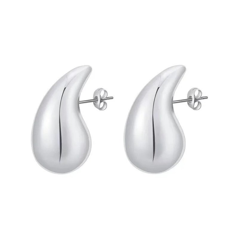 Srebrne kolczyki wkrętki duże krople łezki sztyfty srebro 925 oryginalne