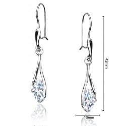 Srebrne kolczyki długie kolczyki wiszące srebro próba 925 damskie rodowane