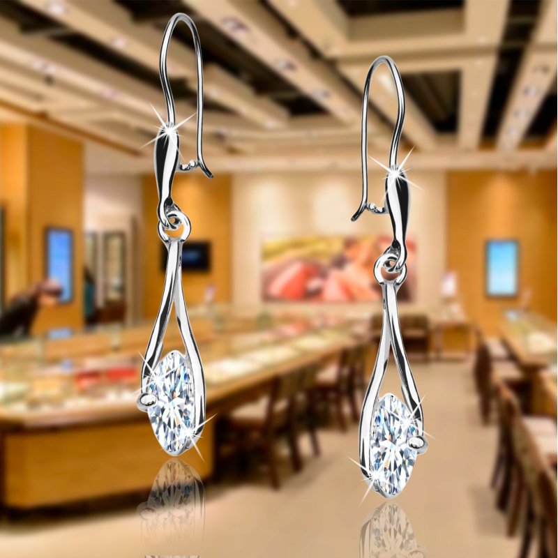 Srebrne kolczyki długie kolczyki wiszące srebro próba 925 damskie rodowane