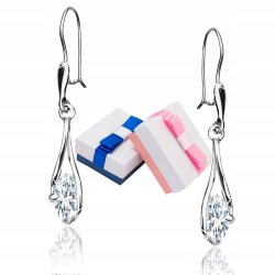 Srebrne kolczyki długie kolczyki wiszące srebro próba 925 damskie rodowane