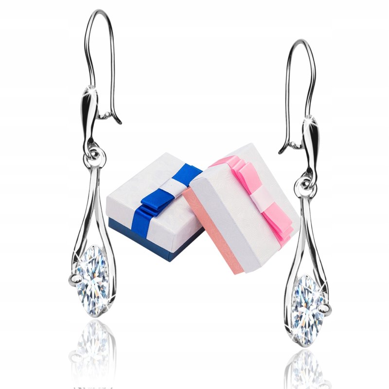 Srebrne kolczyki długie kolczyki wiszące srebro próba 925 damskie rodowane