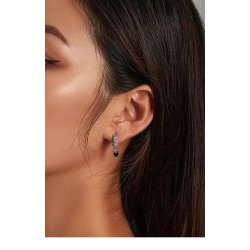 Srebrne kolczyki 925 dla kobiety róże czarne kwiatki angielskie