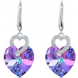 Kolczyki srebrne 925 serca swarovski wiszące