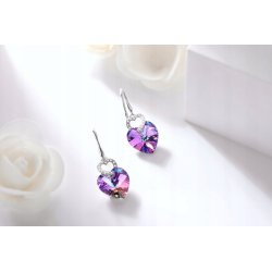 Kolczyki srebrne 925 serca swarovski wiszące