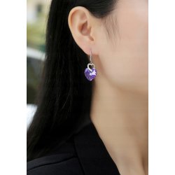 Kolczyki srebrne 925 serca swarovski wiszące