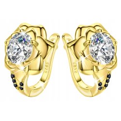 Srebrne kolczyki dla kobiety róże srebro próba 925 pozłacane oryginalne