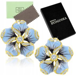 Srebrne kolczyki wkrętki kwiatki kolczyki sztyfty damskie srebro pozłacane próba 925