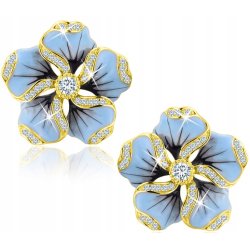 Srebrne kolczyki wkrętki kwiatki kolczyki sztyfty damskie srebro pozłacane próba 925
