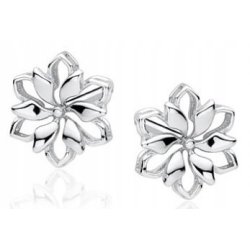 Kolczyki srebrne wkrętki rodowane kolczyki srebro 925 kwiatki