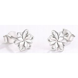 Kolczyki srebrne wkrętki rodowane kolczyki srebro 925 kwiatki