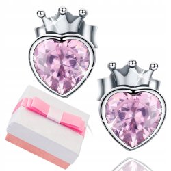 Srebrne kolczyki dla dziewczynki księżniczki