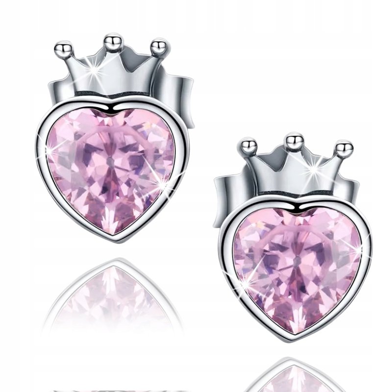 Srebrne kolczyki dla dziewczynki księżniczki