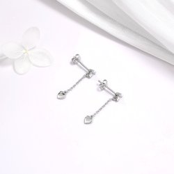 Kolczyki srebrne długie wiszące serca sztyfty próba 925