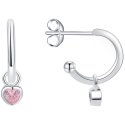 Kolczyki srebrne kółka serce srebro 925