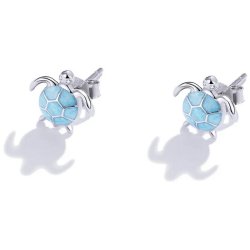 Kolczyki srebrne wkrętki sztyfty wkrętki lato żółwiki żółwie srebro 925