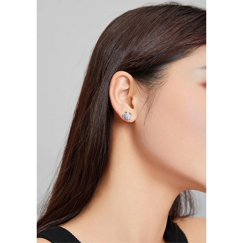 Kolczyki srebrne wkrętki sztyfty wkrętki lato żółwiki żółwie srebro 925