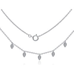 Naszyjnik srebrny damski celebrytka listki srebro modny design