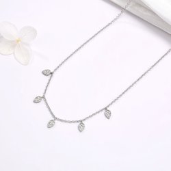 Naszyjnik srebrny damski celebrytka listki srebro modny design