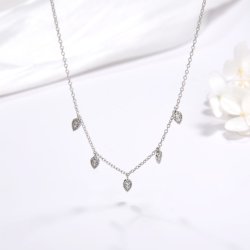 Naszyjnik srebrny damski celebrytka listki srebro modny design