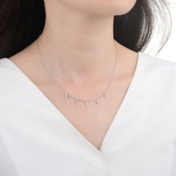 Naszyjnik srebrny damski celebrytka listki srebro modny design