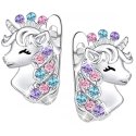 Srebrne kolczyki jednorożce 925 dla dziewczynki