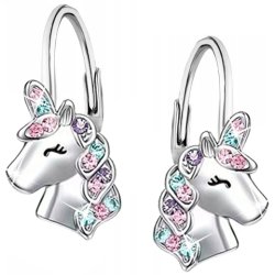 Srebrne kolczyki jednorożce 925 dla dziewczynki