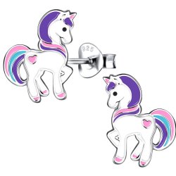 Kolczyki jednorożce srebrne dla dzieci srebro sztyft