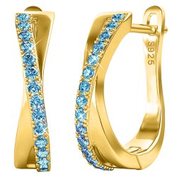 Kolczyki srebrne angielskie damskie kolczyki srebro próba 925 pozłacane