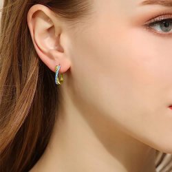 Kolczyki srebrne angielskie damskie kolczyki srebro próba 925 pozłacane