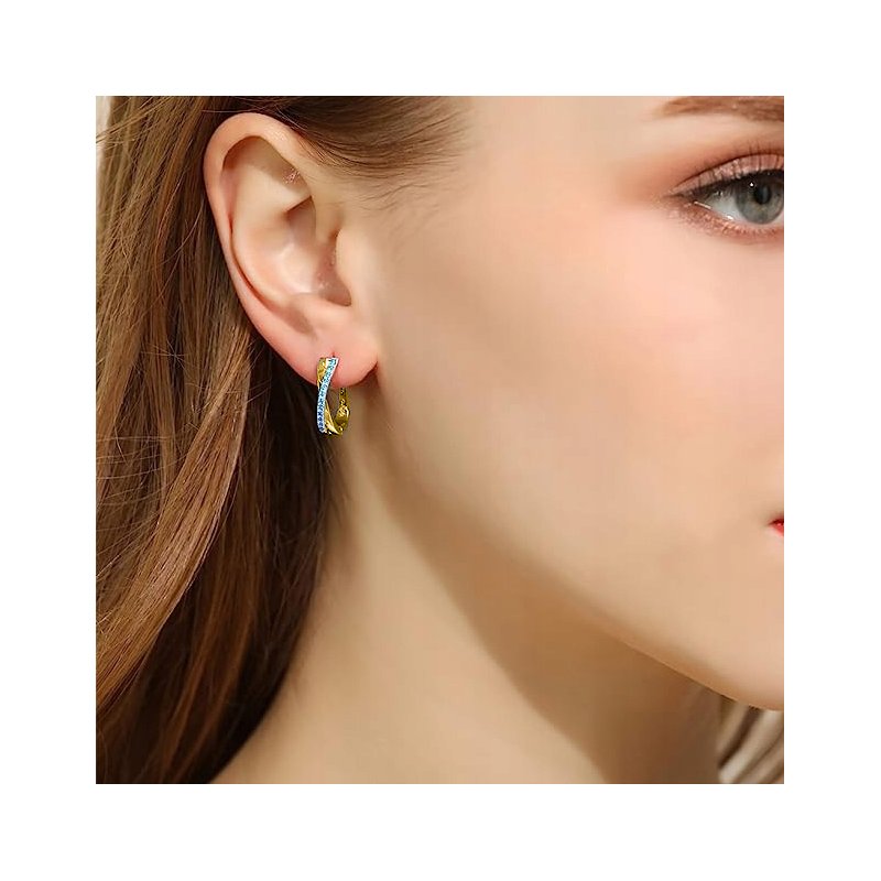 Kolczyki srebrne angielskie damskie kolczyki srebro próba 925 pozłacane