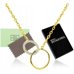 Srebrny naszyjnik celebrytka koła łańcuszek damski pozłacane srebro pozłacane próba 925