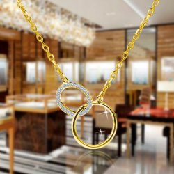 Srebrny naszyjnik celebrytka koła łańcuszek damski pozłacane srebro pozłacane próba 925
