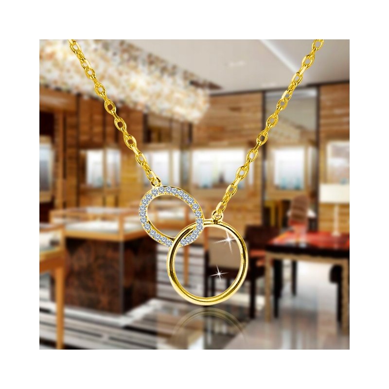 Srebrny naszyjnik celebrytka koła łańcuszek damski pozłacane srebro pozłacane próba 925