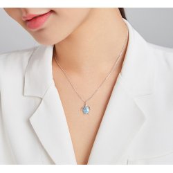 Naszyjnik srebrny dla dziewczynki łańcuszek z zawieszką 925