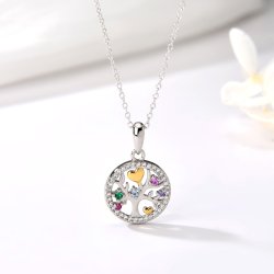 Srebrny naszyjnik damski łańcuszek srebro drzewko naszyjnik przyjaźni