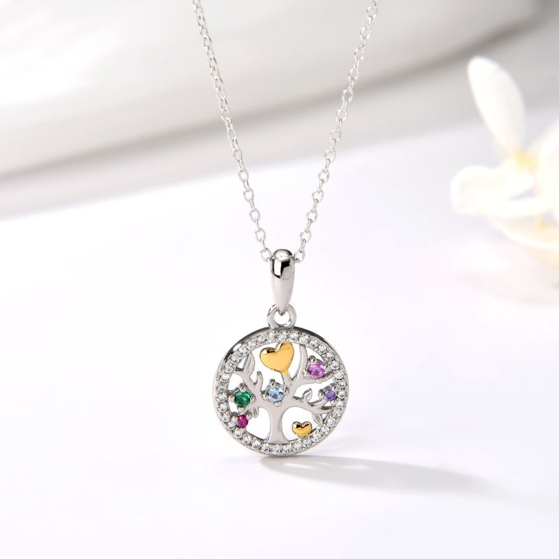 Srebrny naszyjnik damski łańcuszek srebro drzewko naszyjnik przyjaźni