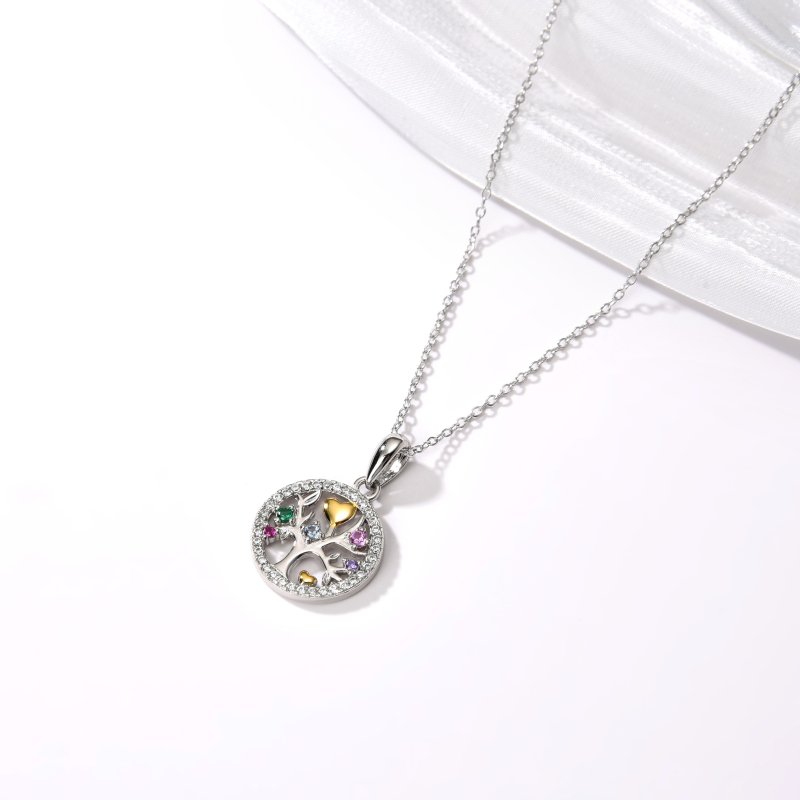 Srebrny naszyjnik damski łańcuszek srebro drzewko naszyjnik przyjaźni