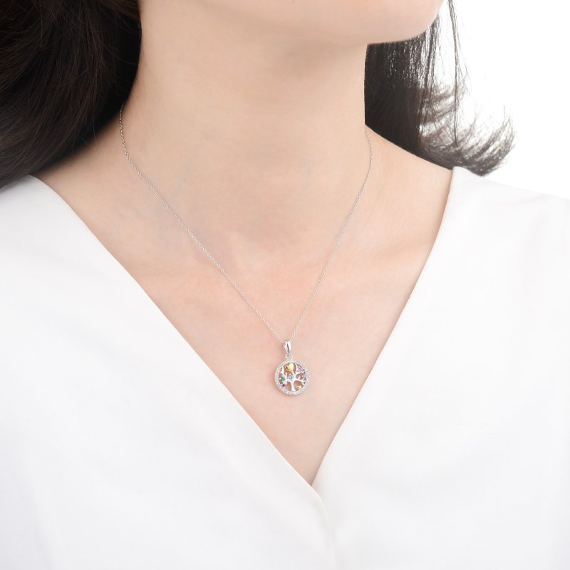 Srebrny naszyjnik damski łańcuszek srebro drzewko naszyjnik przyjaźni