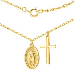 Naszyjnik srebrny krzyżyk medalik srebro 925 pozłacane