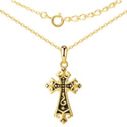 Naszyjnik srebrny krzyżyk srebro 925 pozłacany - elegancki dodatek