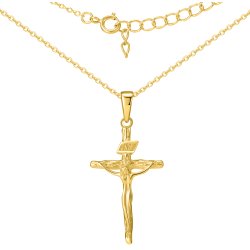 Srebrny naszyjnik krzyżyk łańcuszek jezus srebro pozłacane 925 prezent
