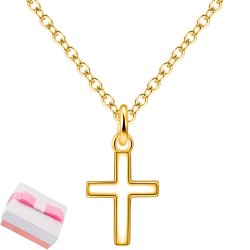 Srebrny naszyjnik krzyżyk łańcuszek krzyż srebro pozłacane 925