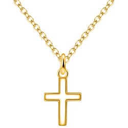 Srebrny naszyjnik krzyżyk łańcuszek krzyż srebro pozłacane 925