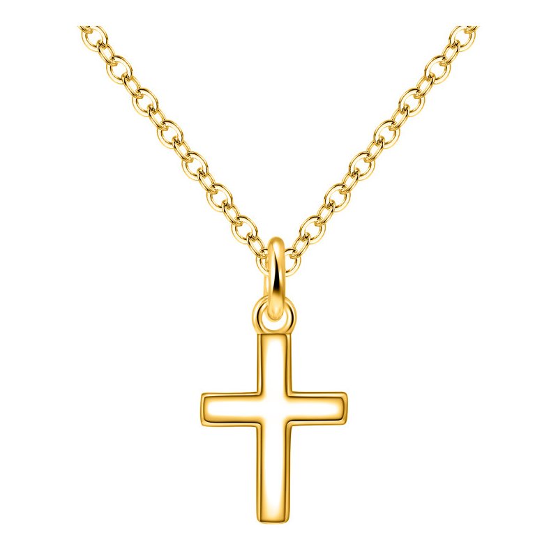 Srebrny naszyjnik krzyżyk łańcuszek krzyż srebro pozłacane 925