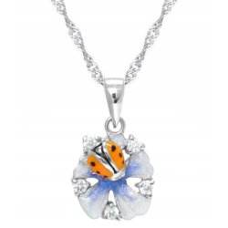 Naszyjnik srebrny 925 rodowany kwiatek dla niej - prezent