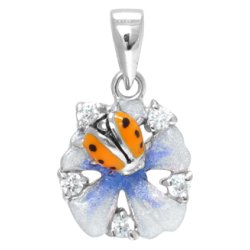 Naszyjnik srebrny 925 rodowany kwiatek dla niej - prezent