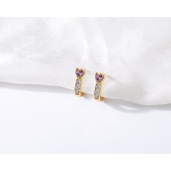 Kolczyki srebrne angielskie serca srebro próba 925 pozłacane oryginalne