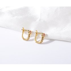 Kolczyki srebrne angielskie serca srebro próba 925 pozłacane oryginalne