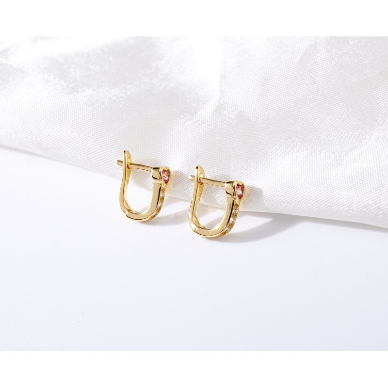 Kolczyki srebrne angielskie serca srebro próba 925 pozłacane oryginalne