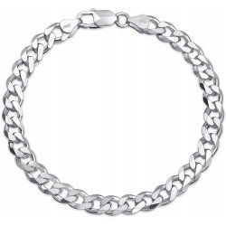 Szeroka srebrna bransoletka męska pancerka pancerka 21 cm srebro próba 925